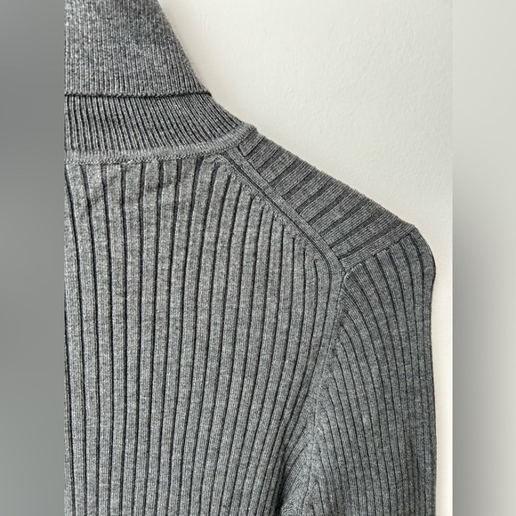 Zara Ribbed Knit Turtleneck Top Grey - Picture 10 of 11